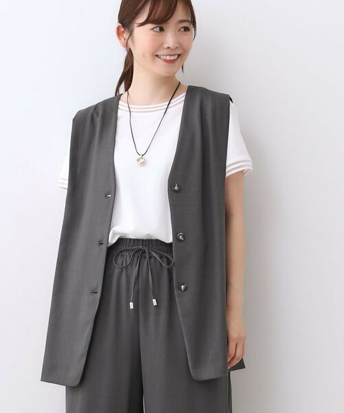 Reflect / リフレクト セットアップ | 【ウエスト総ゴム／セットアップ／単品使いOK◎】ベスト＋ストレートパンツセット | 詳細2