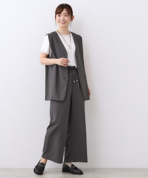 Reflect / リフレクト セットアップ | 【ウエスト総ゴム／セットアップ／単品使いOK◎】ベスト＋ストレートパンツセット | 詳細6