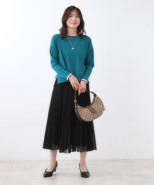 Reflect / リフレクト ロング・マキシ丈スカート | 【イージーケア】サークルダイヤ柄レースプリーツスカート | 詳細10