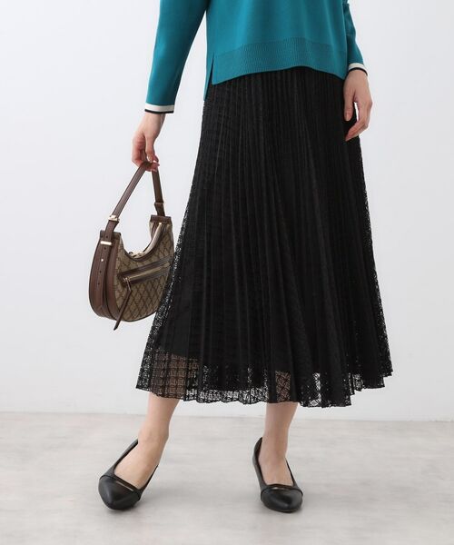 Reflect / リフレクト ロング・マキシ丈スカート | 【イージーケア】サークルダイヤ柄レースプリーツスカート | 詳細11