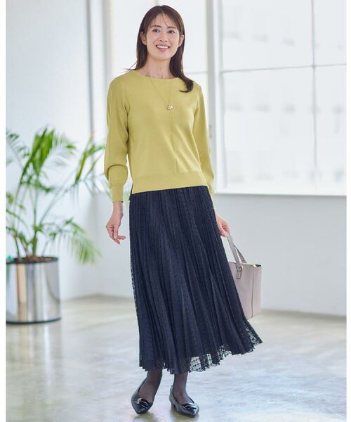 Reflect / リフレクト ロング・マキシ丈スカート | 【イージーケア】サークルダイヤ柄レースプリーツスカート | 詳細7