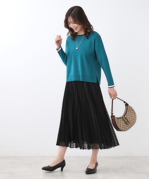 Reflect / リフレクト ロング・マキシ丈スカート | 【イージーケア】サークルダイヤ柄レースプリーツスカート | 詳細9