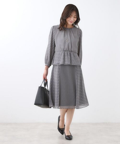 Reflect / リフレクト スカート | 【きちんと見え/セットアップ可/通勤におすすめ◎】フレアプリントスカート | 詳細14