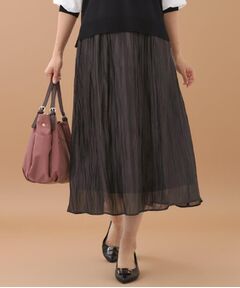 Reflect / リフレクト ロング・マキシ丈スカート | 【秋映え／華やかな揺れ感】ワッシャー加工タックフレアロングスカート