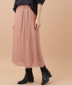 Reflect / リフレクト ロング・マキシ丈スカート | 【秋映え／華やかな揺れ感】ワッシャー加工タックフレアロングスカート