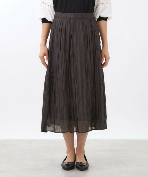 Reflect / リフレクト ロング・マキシ丈スカート | 【秋映え／華やかな揺れ感】ワッシャー加工タックフレアロングスカート | 詳細10