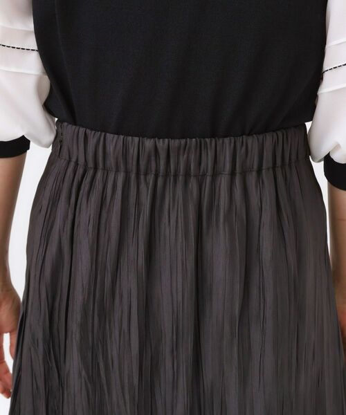 Reflect / リフレクト ロング・マキシ丈スカート | 【秋映え／華やかな揺れ感】ワッシャー加工タックフレアロングスカート | 詳細14