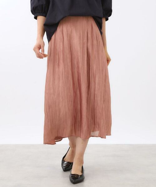Reflect / リフレクト ロング・マキシ丈スカート | 【秋映え／華やかな揺れ感】ワッシャー加工タックフレアロングスカート | 詳細3