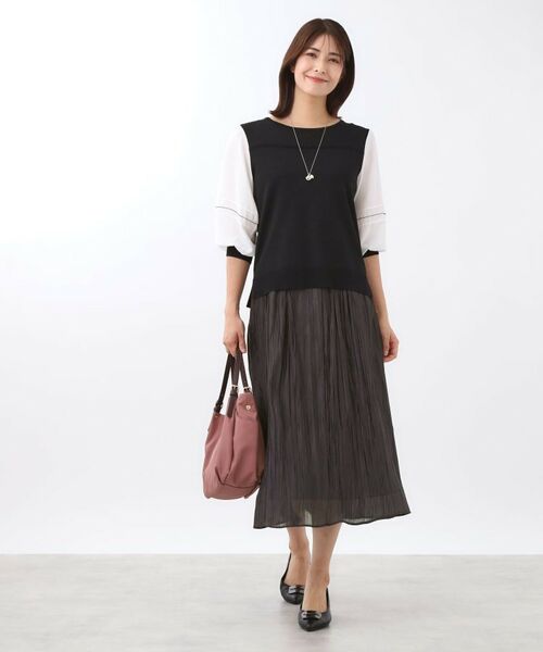 Reflect / リフレクト ロング・マキシ丈スカート | 【秋映え／華やかな揺れ感】ワッシャー加工タックフレアロングスカート | 詳細5