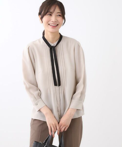 Reflect / リフレクト シャツ・ブラウス | 【配色ボウタイ付き】八分袖ジョーゼットブラウス | 詳細11