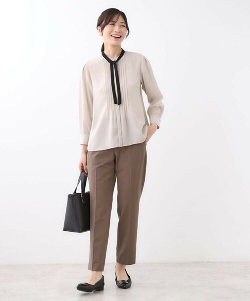 Reflect / リフレクト シャツ・ブラウス | 【配色ボウタイ付き】八分袖ジョーゼットブラウス | 詳細13