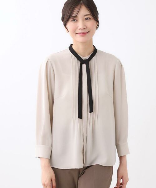 Reflect / リフレクト シャツ・ブラウス | 【配色ボウタイ付き】八分袖ジョーゼットブラウス | 詳細16