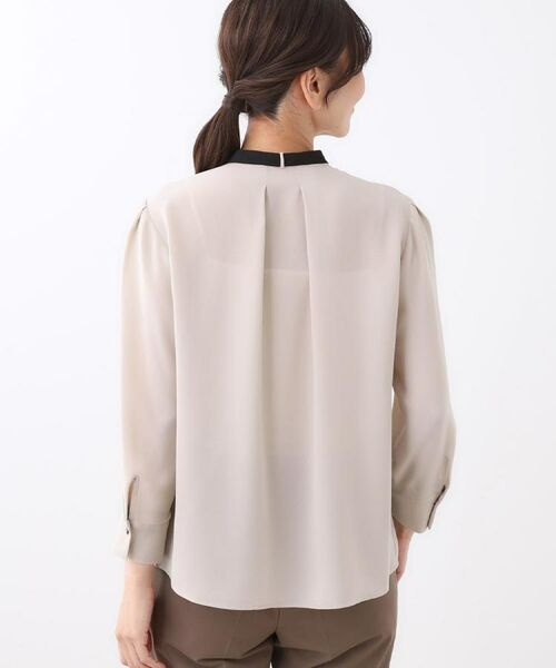 Reflect / リフレクト シャツ・ブラウス | 【配色ボウタイ付き】八分袖ジョーゼットブラウス | 詳細18