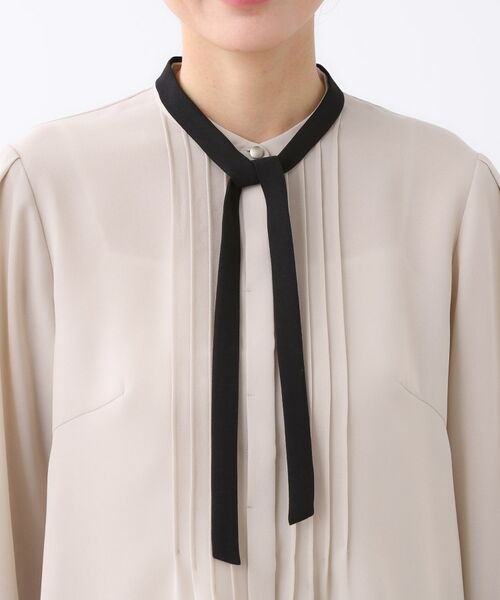 Reflect / リフレクト シャツ・ブラウス | 【配色ボウタイ付き】八分袖ジョーゼットブラウス | 詳細20