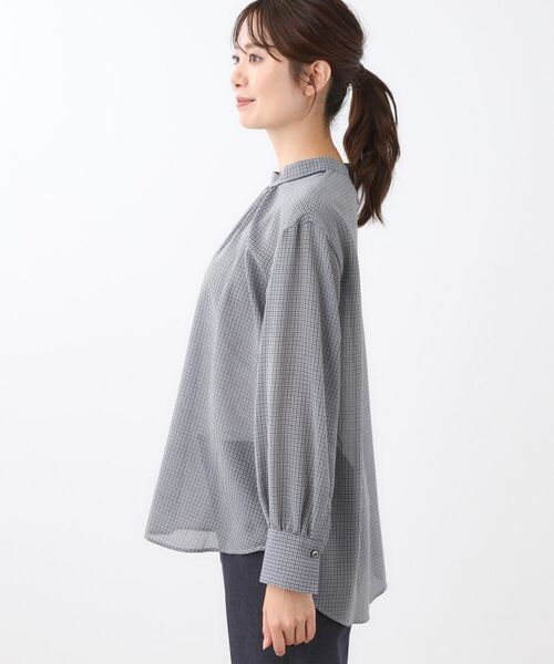 Reflect / リフレクト シャツ・ブラウス | 【長め丈／ドライタッチ】ガンクラブチェック柄ブラウス | 詳細11