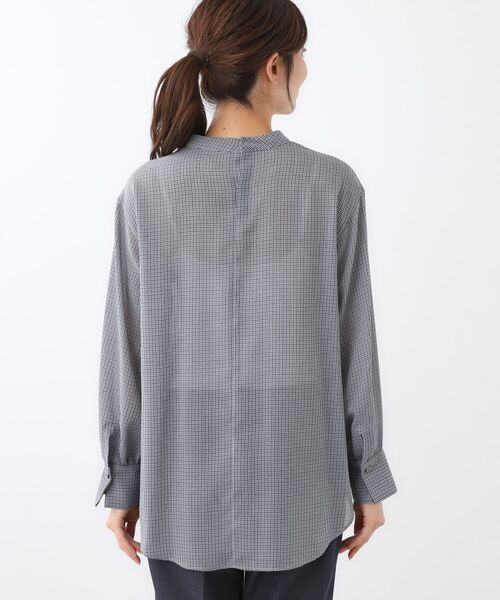Reflect / リフレクト シャツ・ブラウス | 【長め丈／ドライタッチ】ガンクラブチェック柄ブラウス | 詳細12