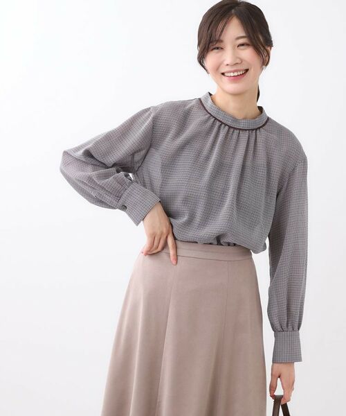 Reflect / リフレクト シャツ・ブラウス | 【長め丈／ドライタッチ】ガンクラブチェック柄ブラウス | 詳細2