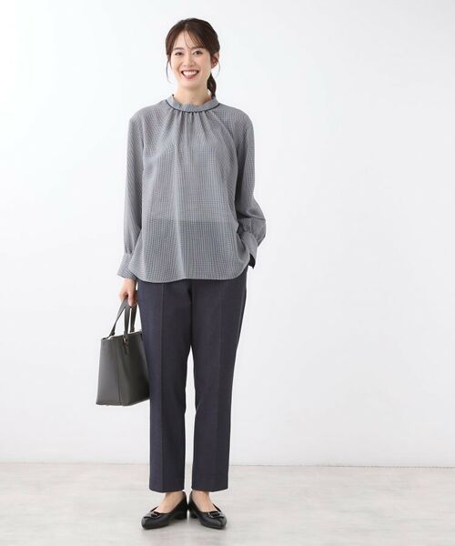 Reflect / リフレクト シャツ・ブラウス | 【長め丈／ドライタッチ】ガンクラブチェック柄ブラウス | 詳細6