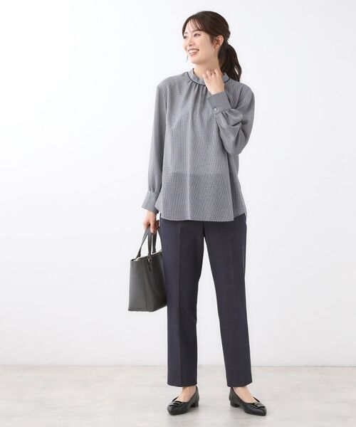 Reflect / リフレクト シャツ・ブラウス | 【長め丈／ドライタッチ】ガンクラブチェック柄ブラウス | 詳細7