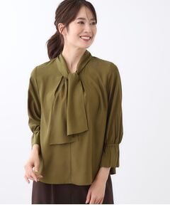 Reflect / リフレクト シャツ・ブラウス | 【キレイめスタイル／通勤におすすめ◎】ボウタイシャンブレーカラーブラウス