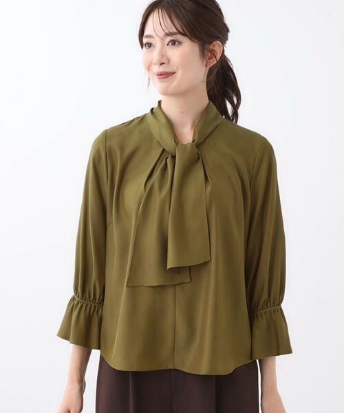 Reflect / リフレクト シャツ・ブラウス | 【キレイめスタイル/通勤におすすめ◎】ボウタイシャンブレーカラーブラウス | 詳細14