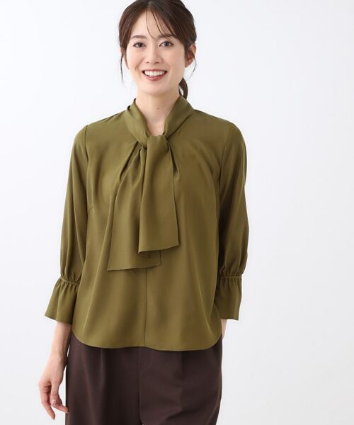 Reflect / リフレクト シャツ・ブラウス | 【キレイめスタイル/通勤におすすめ◎】ボウタイシャンブレーカラーブラウス | 詳細5