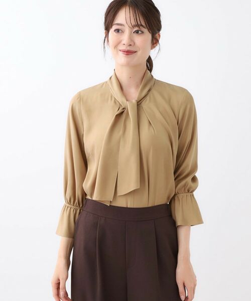 Reflect / リフレクト シャツ・ブラウス | 【キレイめスタイル/通勤におすすめ◎】ボウタイシャンブレーカラーブラウス | 詳細9