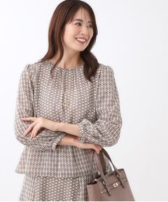 Reflect / リフレクト シャツ・ブラウス | 【きちんと見え／セットアップ可／通勤におすすめ◎】ペプラムプリントブラウス
