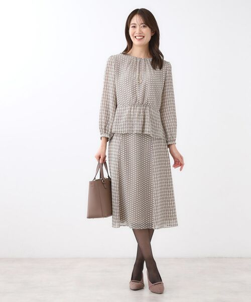 Reflect / リフレクト シャツ・ブラウス | 【きちんと見え/セットアップ可/通勤におすすめ◎】ペプラムプリントブラウス | 詳細12