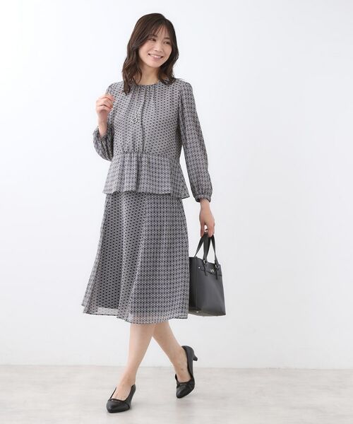 Reflect / リフレクト シャツ・ブラウス | 【きちんと見え/セットアップ可/通勤におすすめ◎】ペプラムプリントブラウス | 詳細16