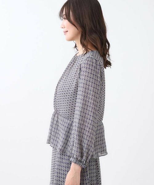 Reflect / リフレクト シャツ・ブラウス | 【きちんと見え/セットアップ可/通勤におすすめ◎】ペプラムプリントブラウス | 詳細20