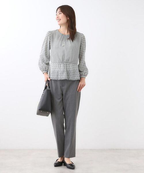 Reflect / リフレクト シャツ・ブラウス | 【きちんと見え/セットアップ可/通勤におすすめ◎】ペプラムプリントブラウス | 詳細7