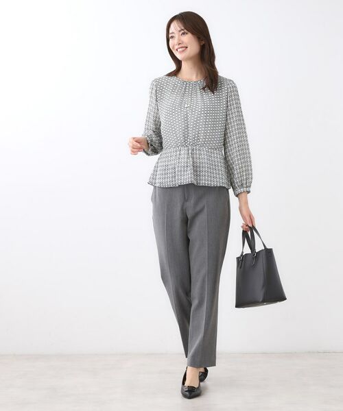 Reflect / リフレクト シャツ・ブラウス | 【きちんと見え/セットアップ可/通勤におすすめ◎】ペプラムプリントブラウス | 詳細8