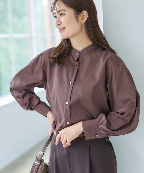 Reflect / リフレクト シャツ・ブラウス | 【さらっと一枚で決まる/重ね着にもおすすめ◎】タックスリーブシャツブラウス(ブラウン(044))