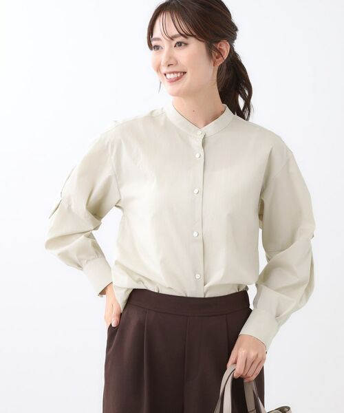 Reflect / リフレクト シャツ・ブラウス | 【さらっと一枚で決まる/重ね着にもおすすめ◎】タックスリーブシャツブラウス(ライトベージュ(051))