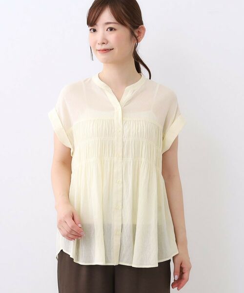 Reflect / リフレクト シャツ・ブラウス | 【二の腕さりげなくカバー】シャーリングブラウス | 詳細14