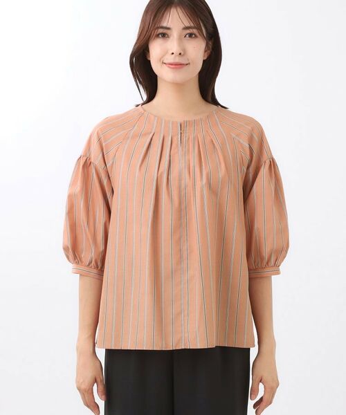 Reflect / リフレクト シャツ・ブラウス | 【E‐QUALITY／体型カバー／ゆったり着られる◎】ストライプ×パフスリーブのブラウス | 詳細14