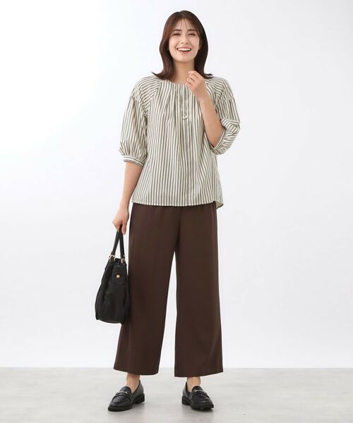 Reflect / リフレクト シャツ・ブラウス | 【E‐QUALITY／体型カバー／ゆったり着られる◎】ストライプ×パフスリーブのブラウス | 詳細7