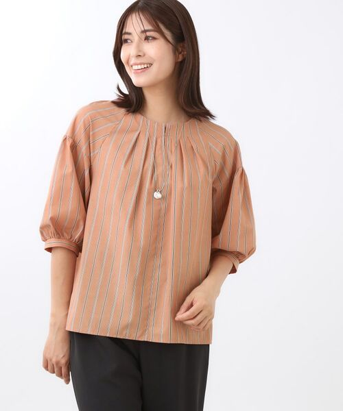 Reflect / リフレクト シャツ・ブラウス | 【E‐QUALITY／体型カバー／ゆったり着られる◎】ストライプ×パフスリーブのブラウス | 詳細9
