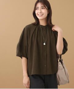 Reflect / リフレクト シャツ・ブラウス | 【体型カバー／ゆったり着られる◎】バンドカラー七分袖ブラウス