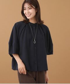 Reflect / リフレクト シャツ・ブラウス | 【体型カバー／ゆったり着られる◎】バンドカラー七分袖ブラウス