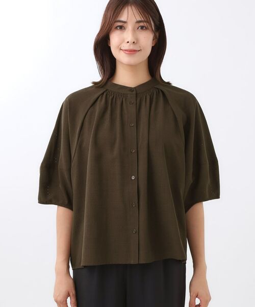 Reflect / リフレクト シャツ・ブラウス | 【体型カバー／ゆったり着られる◎】バンドカラー七分袖ブラウス | 詳細10