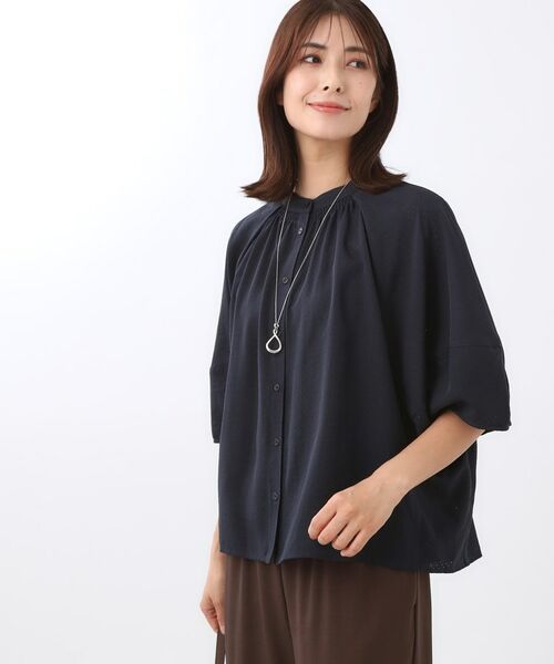 Reflect / リフレクト シャツ・ブラウス | 【体型カバー／ゆったり着られる◎】バンドカラー七分袖ブラウス | 詳細2