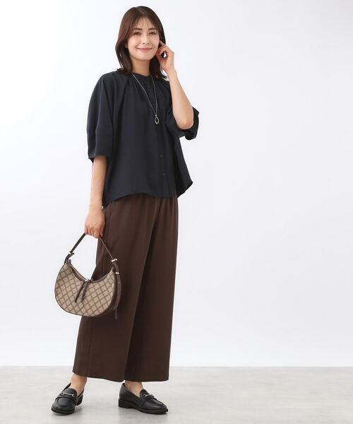 Reflect / リフレクト シャツ・ブラウス | 【体型カバー／ゆったり着られる◎】バンドカラー七分袖ブラウス | 詳細3