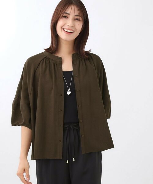 Reflect / リフレクト シャツ・ブラウス | 【体型カバー／ゆったり着られる◎】バンドカラー七分袖ブラウス | 詳細5