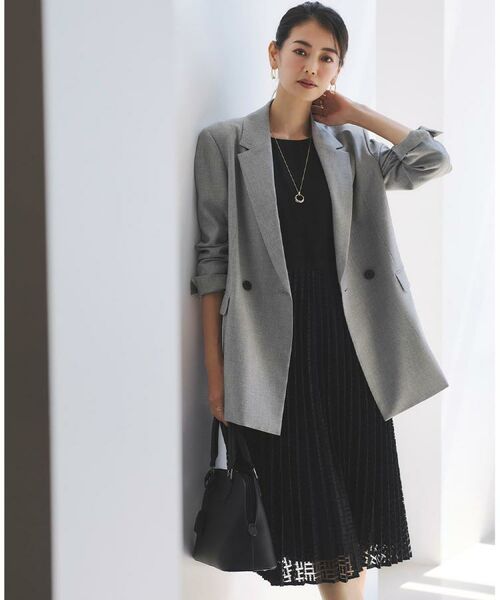 Reflect / リフレクト ミニ丈・ひざ丈ワンピース | 【フォーマル/入卒/一枚で着映え◎】シフォン×幾何柄レースプリーツワンピース | 詳細2