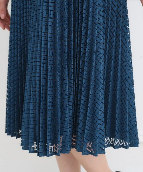 Reflect / リフレクト ミニ丈・ひざ丈ワンピース | 【フォーマル/入卒/一枚で着映え◎】シフォン×幾何柄レースプリーツワンピース | 詳細22