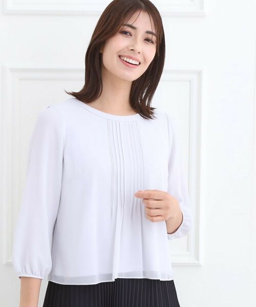 Reflect / リフレクト シャツ・ブラウス | 【フォーマル/入卒/お仕事に◎】ピンタック×スカラレースブラウス | 詳細7