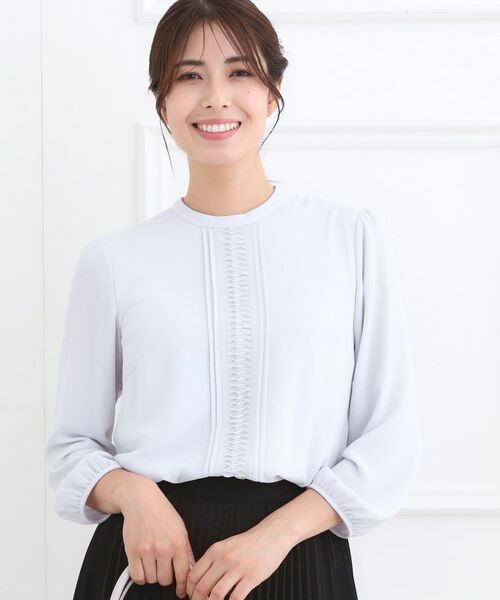 Reflect / リフレクト シャツ・ブラウス | 【フォーマル/入卒/お仕事に◎】スタンドネックブラウス(ライトグレー(011))