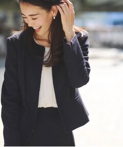 Reflect / リフレクト ノーカラージャケット | 【フォーマル／入卒／セットアップ可】ツイードジャケット